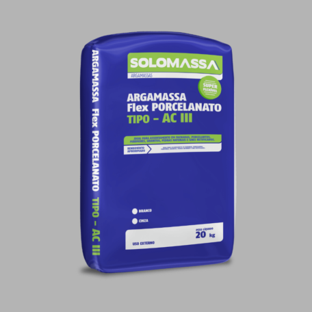 Argamassa solomassa ACII para assentamento externo e porcelanato